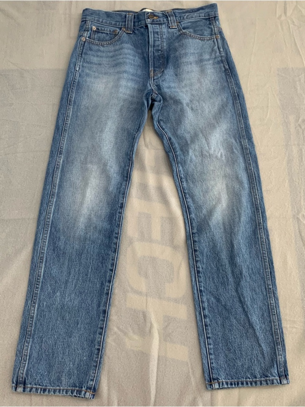 KHAITE Callum Sz 25 Relaxed Straight Taper Rigid Denim Women Jeans Sz 25 Blue